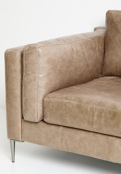 Sixth Floor - Pablo genuine leather single seater - wax crackle smoke