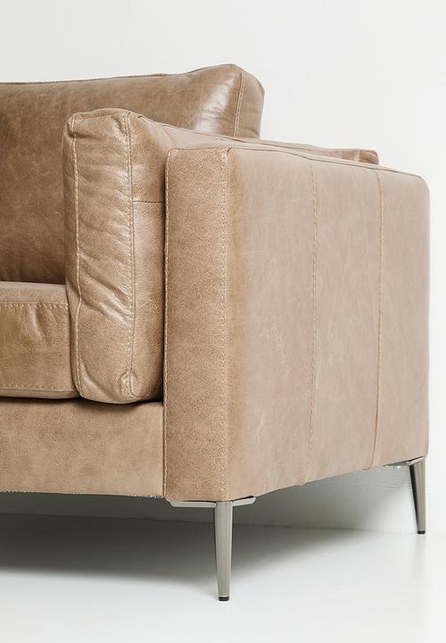 Sixth Floor - Pablo genuine leather single seater - wax crackle smoke