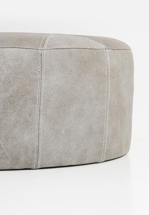Sixth Floor - Rialto genuine leather ottoman - andes graphite