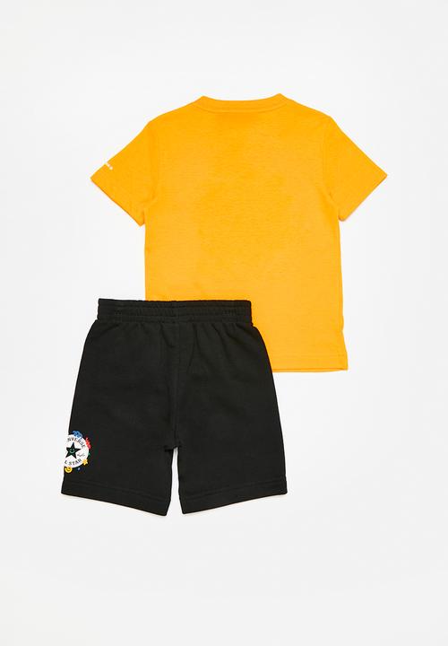 Converse - Cnvb squiggle s/s tee+ft short - black