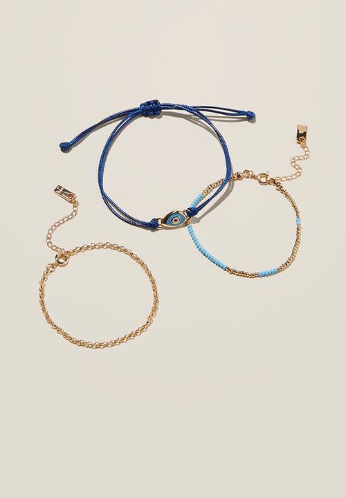 Rubi - Multipack bracelet - gold plated enamel evil eye