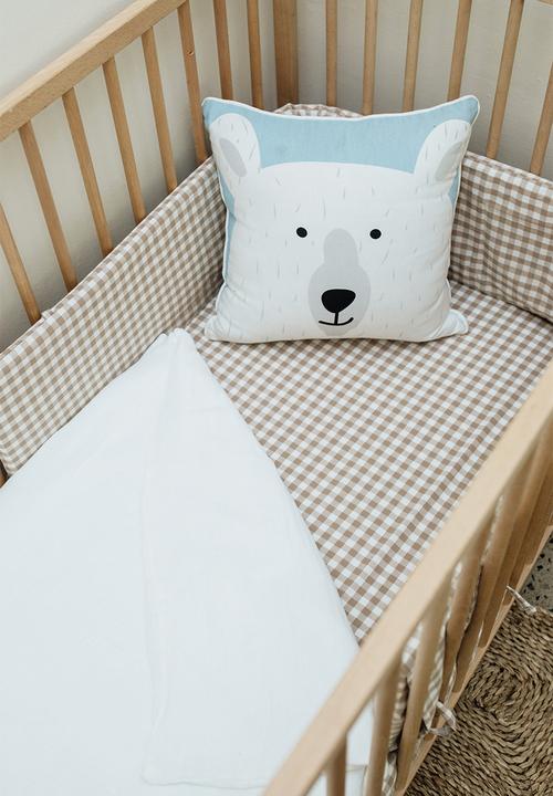 Phlo Studio - Cotton fitted sheet - natural Gingham