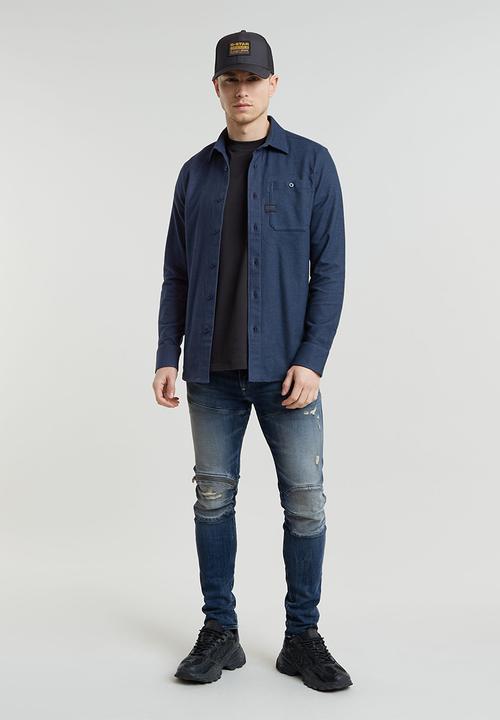 G-STAR - Bristum 2.0 slim shirt l\s - dk sea blue bt