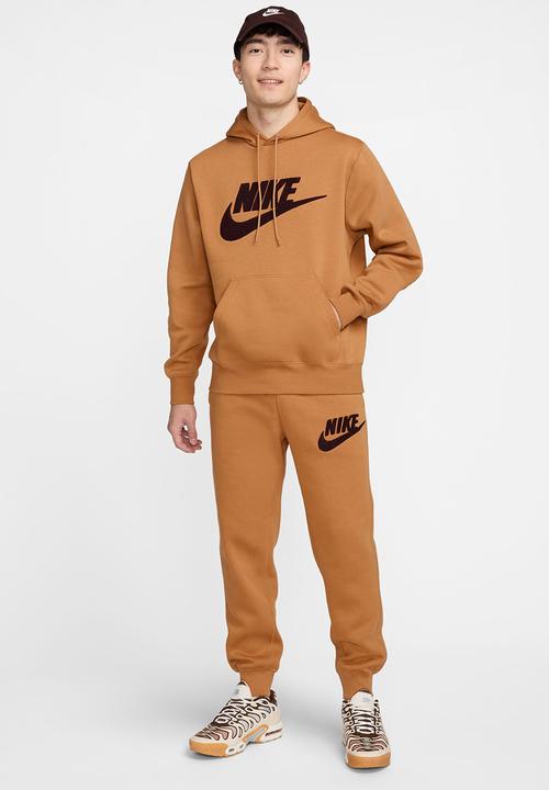 Nike - Nike Club Fleece Pullover Futura Hoodie  - flax