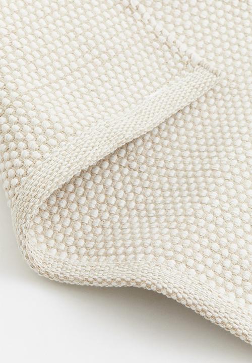 H&M - Textured cotton rug - Natural white Beige