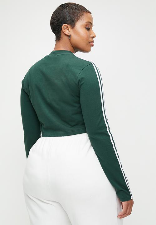 adidas Originals - Plus 3S Cropped Long sleeve W - Mineral Green