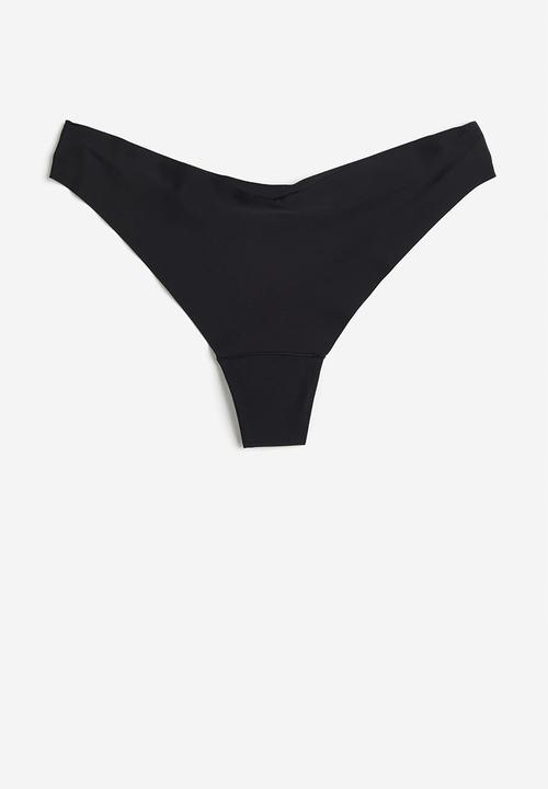 H&M - 3-pack invisible thong briefs - black