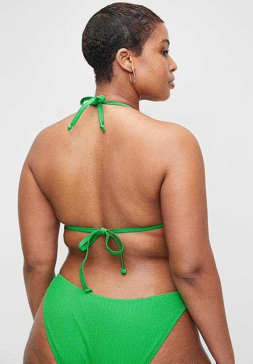 Cotton On - Plus Slider Triangle Bikini Top - Palm Leaf Crinkle