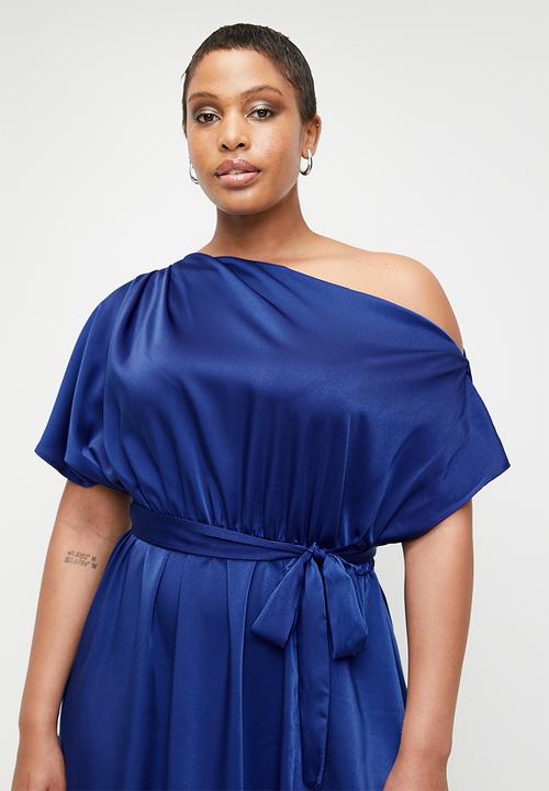 MILLA - Slash neck maxi dress - medieval blue