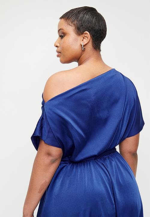 MILLA - Slash neck maxi dress - medieval blue