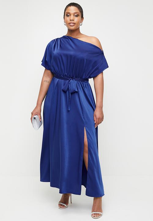 MILLA - Slash neck maxi dress - medieval blue