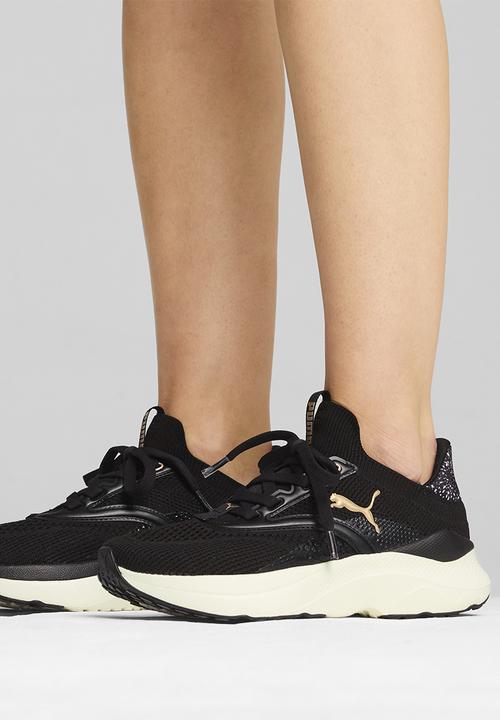 PUMA - Softride Mayve Minima Leopard Wns - PUMA Black-Warm White-PUMA Gold