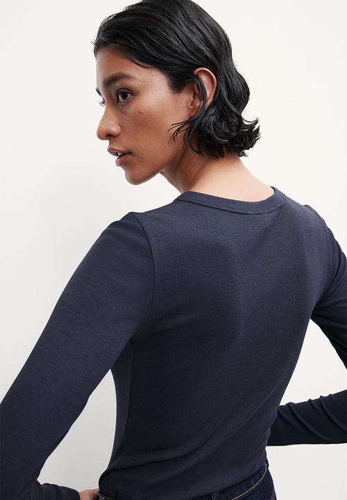 H&M - Ribbed modal-blend top - blue