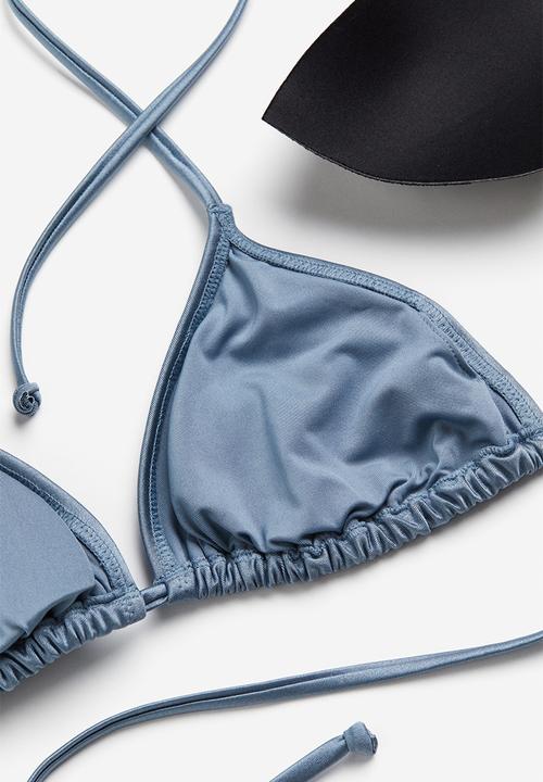 H&M - Padded triangle bikini top - blue