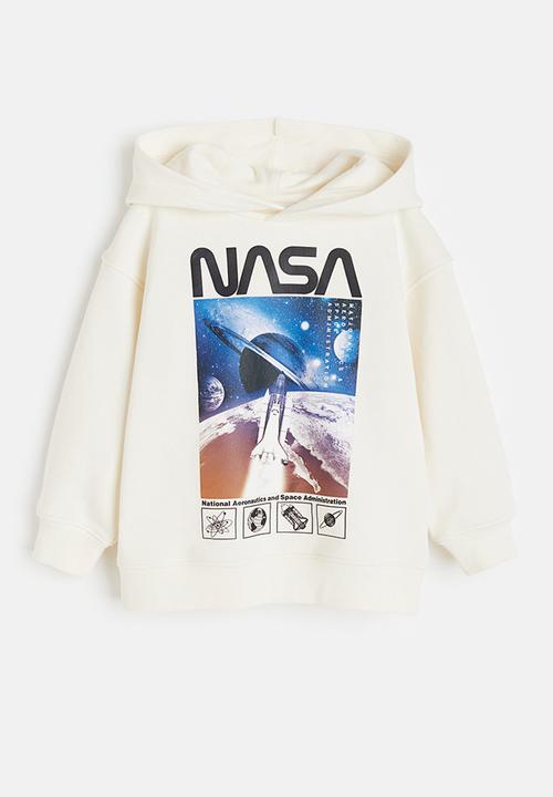 H&M - Printed hoodie - white nasa 