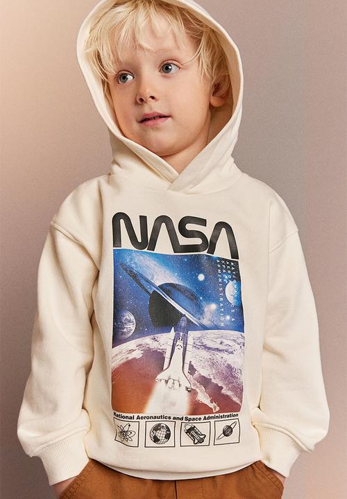 H&M - Printed hoodie - white nasa 