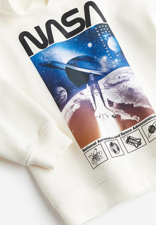 H&M - Printed hoodie - white nasa 