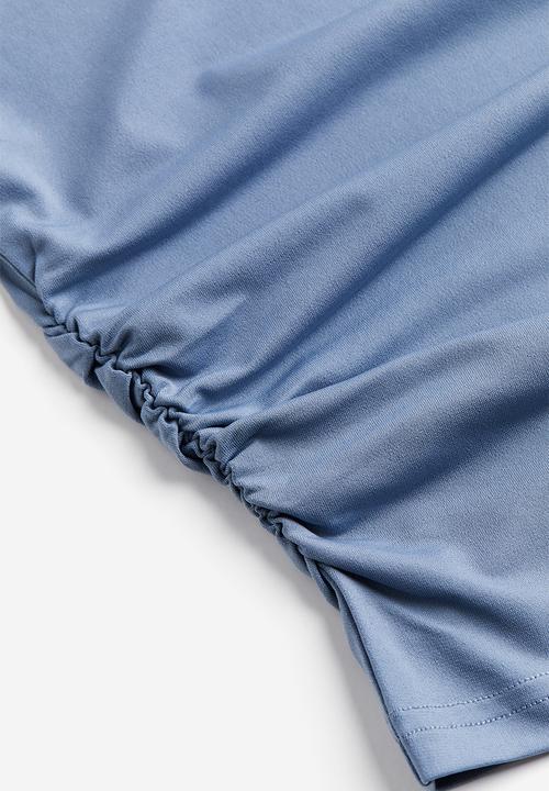 H&M - Cropped turtleneck top - pigeon blue