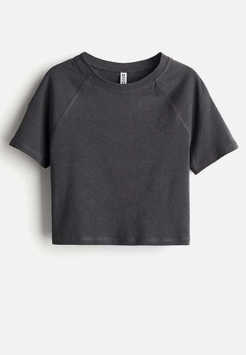 H&M - Cropped T-shirt - grey