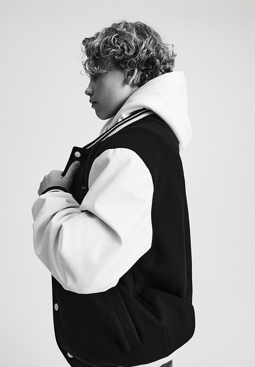 H&M - Appliquéd baseball jacket - navy blue detroit 