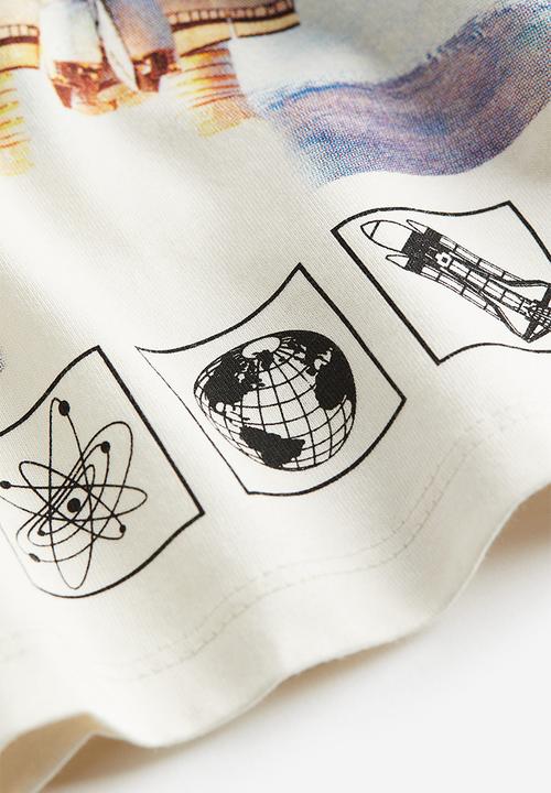 H&M - Printed T-shirt - natural white nasa