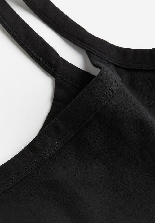 H&M - Cropped strappy top - black