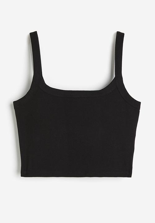 H&M - Cropped strappy top - black