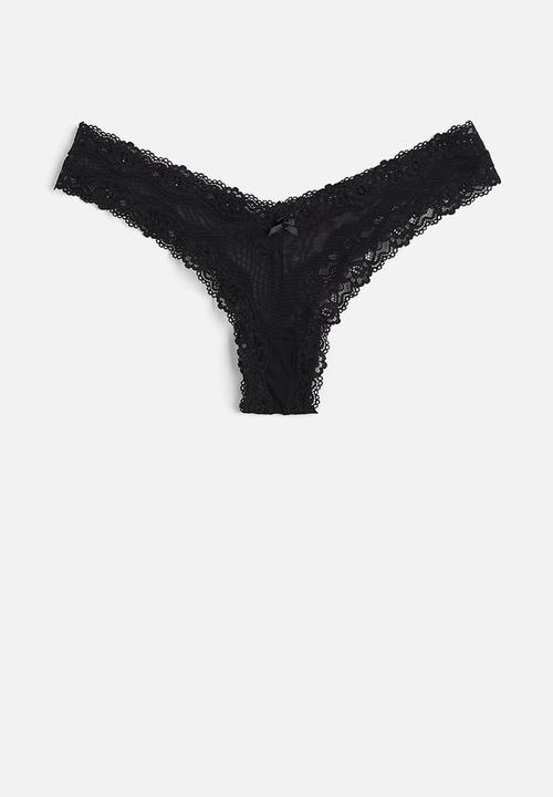 H&M - 3-pack mesh brazilian briefs - black
