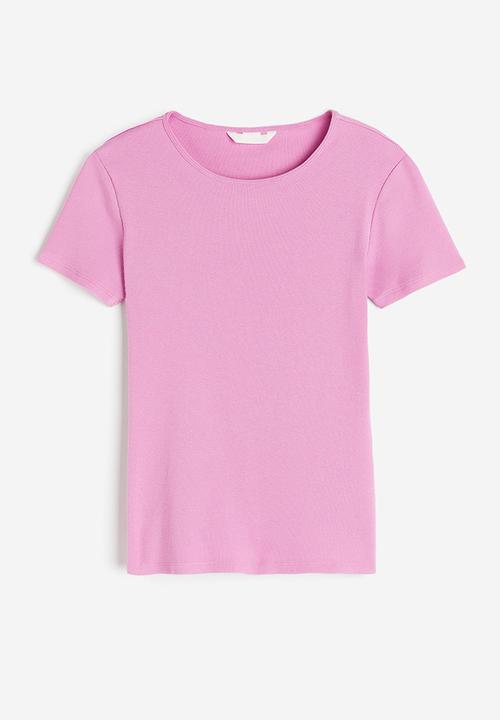 H&M - Ribbed t-shirt - pink