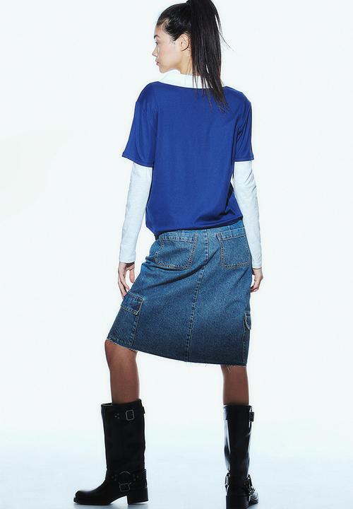 H&M - Denim cargo skirt - blue