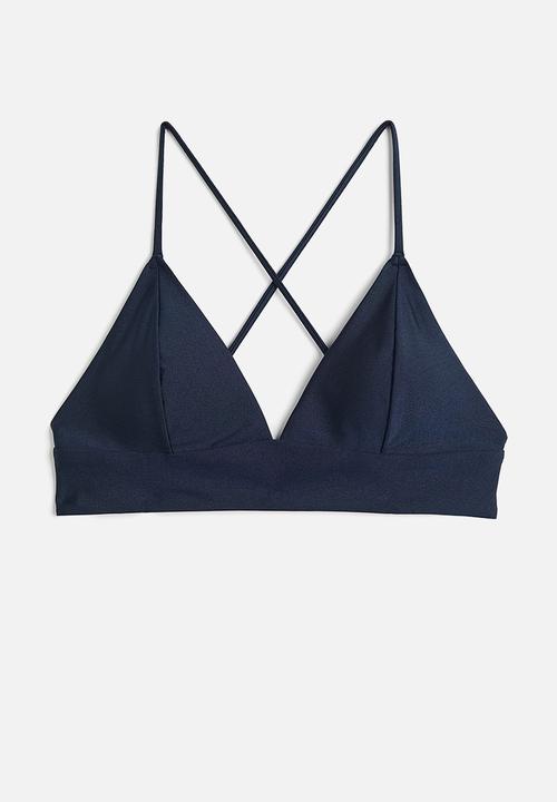 H&M - Padded bikini top - navy blue