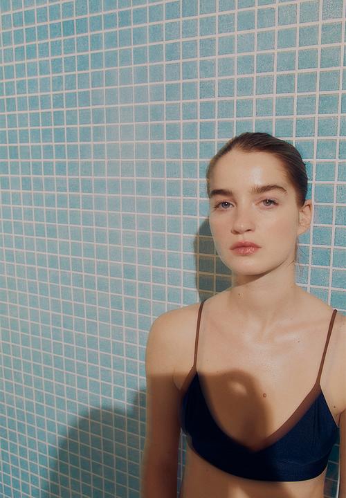 H&M - Padded bikini top - navy blue