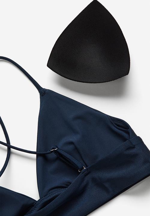 H&M - Padded bikini top - navy blue