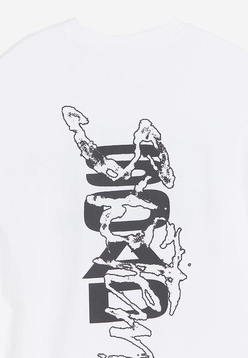 H&M - Oversized printed T-shirt - white/system of a down