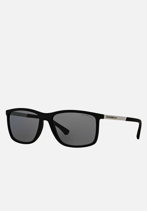 Emporio Armani - Polar grey lens with black rubber sunglasses 58mm - black