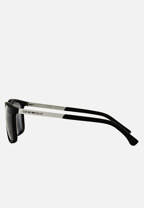 Emporio Armani - Polar grey lens with black rubber sunglasses 58mm - black