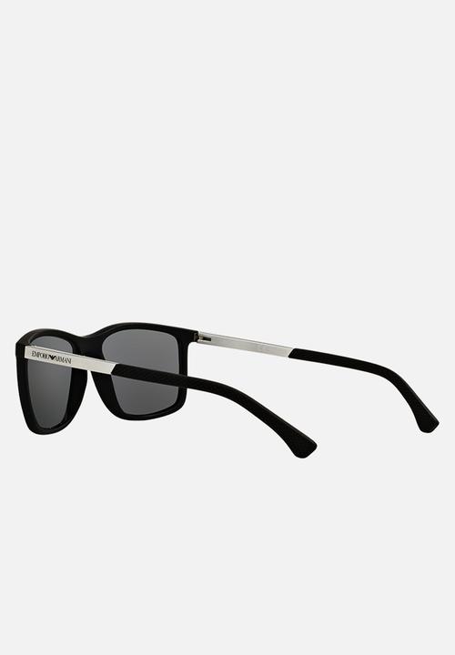 Emporio Armani - Polar grey lens with black rubber sunglasses 58mm - black