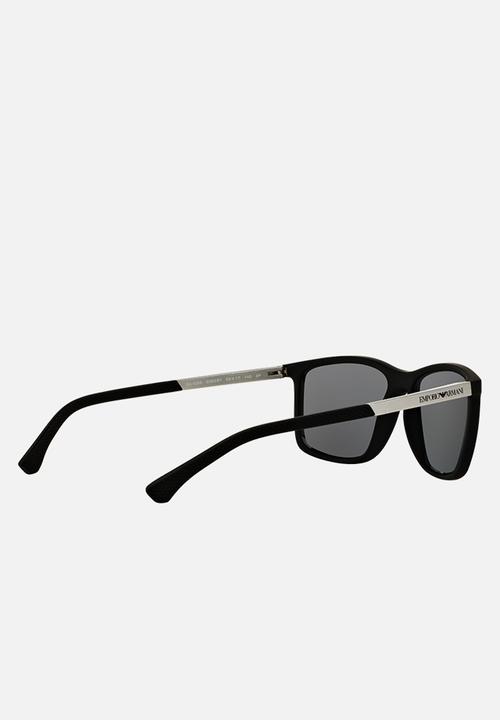 Emporio Armani - Polar grey lens with black rubber sunglasses 58mm - black