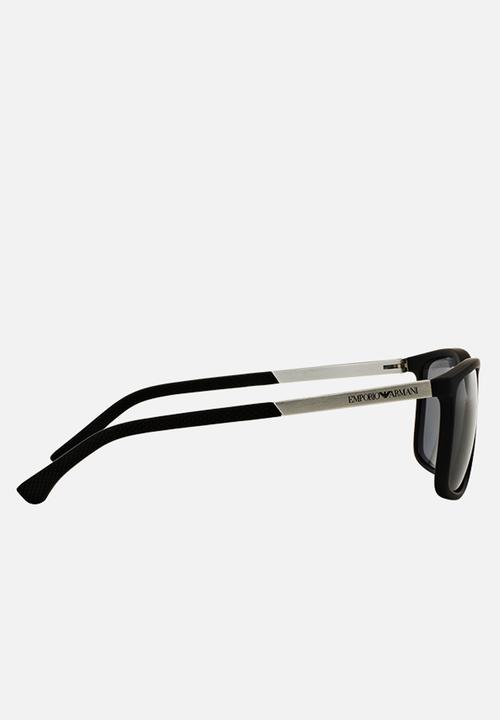 Emporio Armani - Polar grey lens with black rubber sunglasses 58mm - black