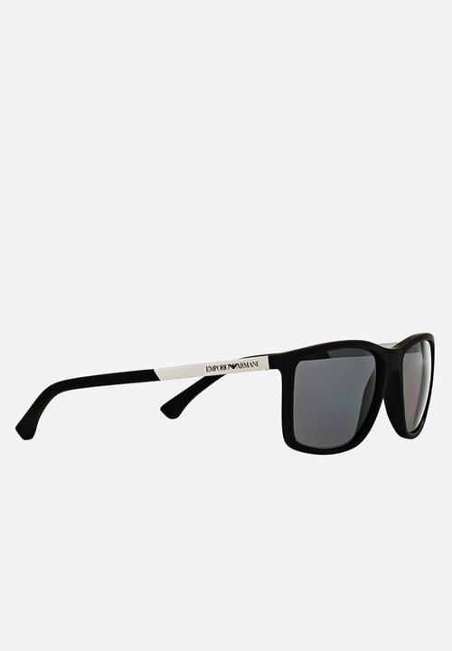 Emporio Armani - Polar grey lens with black rubber sunglasses 58mm - black