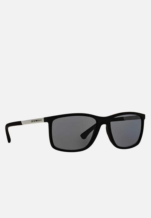 Emporio Armani - Polar grey lens with black rubber sunglasses 58mm - black