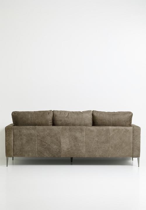 Sixth Floor - Terra 3 seater genuine leather - Andes stone