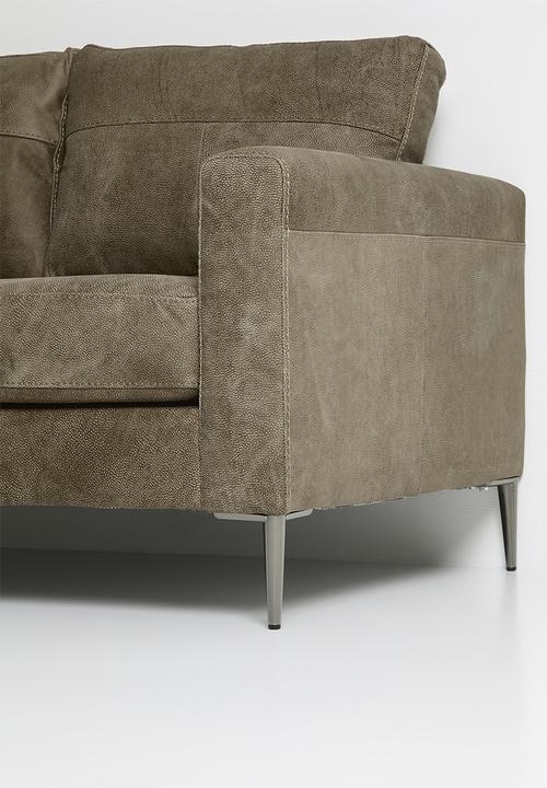 Sixth Floor - Terra 3 seater genuine leather - Andes stone