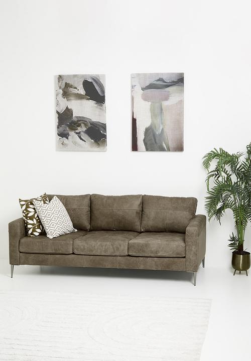 Sixth Floor - Terra 3 seater genuine leather - Andes stone