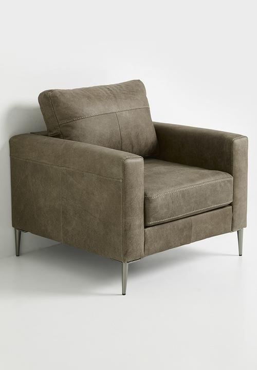 Sixth Floor - Terra armchair genuine leather - andes stone