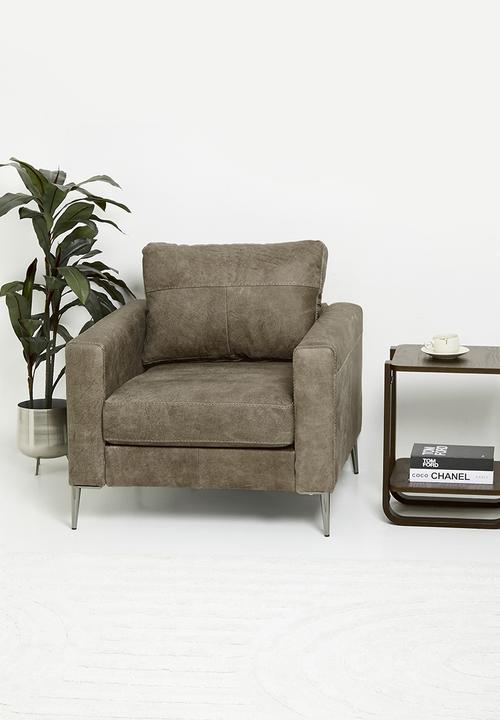 Sixth Floor - Terra armchair genuine leather - andes stone