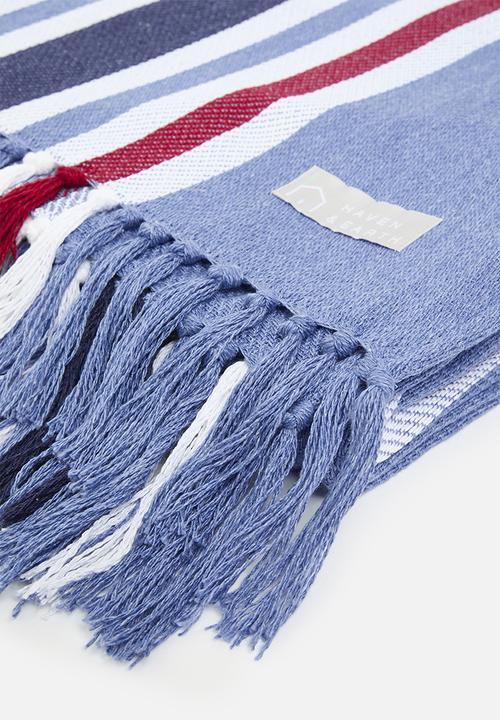 Haven & Earth  - Protea pinstripe outdoor throw - Sxe/Paprika