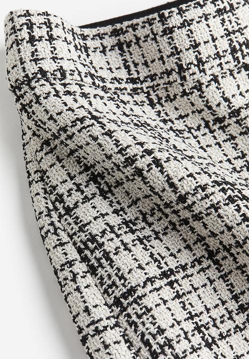 H&M - Bouclé skirt - cream/checked