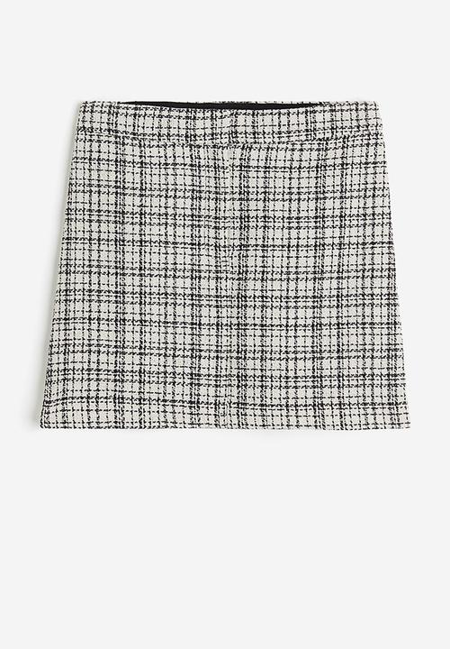 H&M - Bouclé skirt - cream/checked