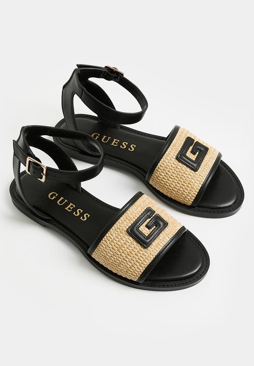 GUESS - GwShay ankle strap sandal - black & natural